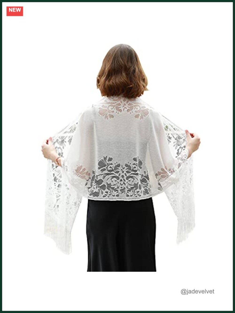 Evening Shawl Wrap for Wedding Formal Dress Pashmina Fringe Lightweight 24x75